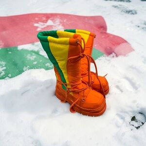 Vibrant Orange Snow Boots